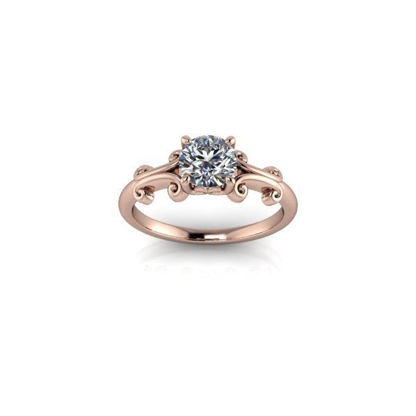Inel de dama din aur roze 14K, piatra zirconiu - 57