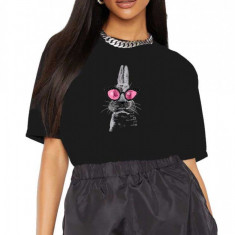 Tricou dama negru - Bunny Fashion - L