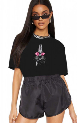 Tricou dama negru - Bunny Fashion - 2XL foto