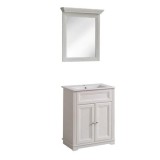 Set Mobilier Baie Cool 6 Alb, Masca + Oglinda + Lavoar, PAL, Mat, 60cm Lungime