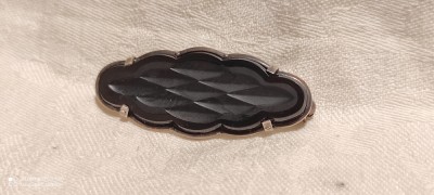 argint BROSA cu ONIX prelucrat sub forma de SOLZI vintage VECHE rara DE EFECT foto