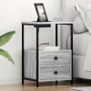 VidaXL Cabinet de noptiere cu stație de &icirc;ncărcare 2 pcs sonoma gri 859447