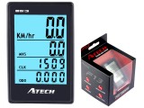 Kilometraj Digital Bicicleta ATECH BS13-BV-EL, Ecran Iluminat, Fara Fir, Impermeabil, Viteza Maxima/Medie, Distanta, ODO