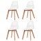 Gossi scaune de bucatarie, 4 buc., alb, plastic