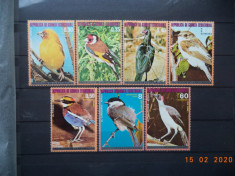 1976 Guinea Ecuatoriala Mi 989 - 995 Fauna** pasari, serie completa. foto