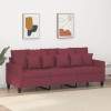 Gossi canapea cu 3 locuri, rosu vin, 180 cm, material textil
