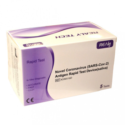 Set 5x Teste Rapide COVID-19, Realy Tech, Antigen, Recoltare Saliva, Rezultat in 15 min, Pentru Uz P foto