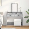 Masă de toaletă vidaXL cu lumini LED Gri Sonoma 100x41x140 cm