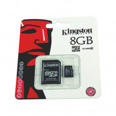 Card de memorie Kingston microSDHC 8GB Class 10 + Adaptor foto