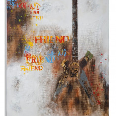 Tablou decorativ Guitar Arty, Mauro Ferretti, 90x120 cm, pictat manual, canvas/lemn de pin