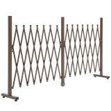 Outsunny Gard Extensibil Autoportant, Grilaj Flexibil din Oțel și Aluminiu, Pliabil, 52-405 cm, Maro &Icirc;nchis | Aosom Romania
