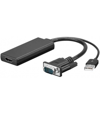 Cablu adaptor VGA +audio USB la HDMI 1920x1080P 0.1m Goobay foto