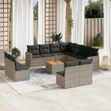 Gossi set canapea de gradina cu perne, 12 piese, gri, poliratan