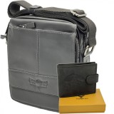 Explorer Set Cadou pentru barbati Borseta + Portofel, Piele Naturala de Bovina