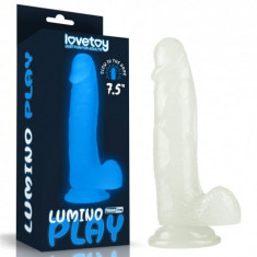 Dildo fosforescent cu ventuza Lumino Play 19 cm