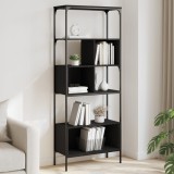 vidaXL Bibliotecă cu 5 niveluri, negru, 76x33x188,5 cm, lemn prelucrat 839003