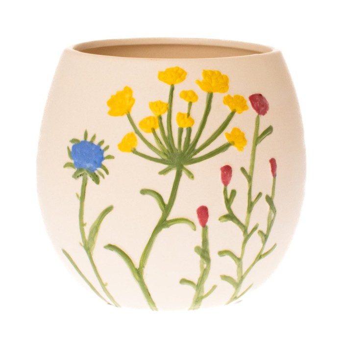 Vaza Floral, Ceramica, Crem, 12 cm ComfortTravel Luggage