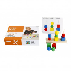 Joc de construit Turnulete Toys For Life, 21.5 x 16 cm, lemn/carton/plastic, 3 ani+