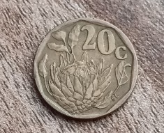 C50 - Moneda foarte veche - 20 centi - Africa de Sud - 1994