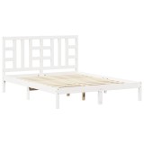 Cumpara ieftin Cadru de pat King Size, alb, 150x200 cm, lemn masiv