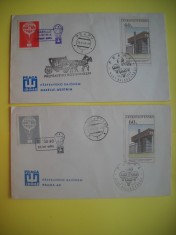 HOPCT PLIC FDC S NR 275 SET 2 FDC STAMPILOGRAFIE -ZBOR BALON PRAGA-VIENA 1968 -CEHOSLOVACIA / CEHIA