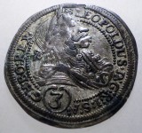 G.326 AUSTRIA LEOPOLD I 3 KREUZER 1701 IA GRAZ ARGINT