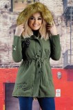 K467-12 Jacheta midi imblanita cu gluga, M, S/M, XL