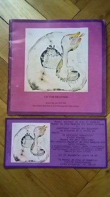 Victor Brauner - Desene din anii 1925-1962, colectia Muzeului de Arta Moderna, Saint-Etienne (Catalog de expozitie + Invitatie) avangarda suprarealism foto