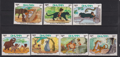 BHUTAN 1982 DESENE ANIMATE DISNEY MI. 781-787 MNH foto