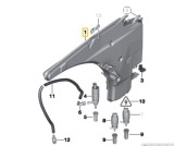 Rezervor spalator parbriz BMW Seria 1 (E82/E88), 09.2004-10.2013; Seria 3 (E90), 11.2004-06.2012, Masini fara spalator faruri,Gat de umplere cu capac, Rapid