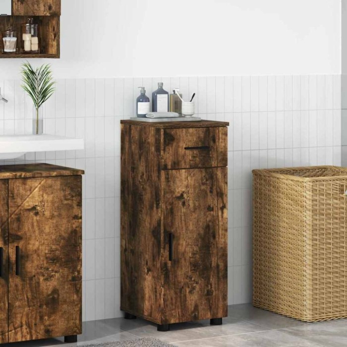 vidaXL Dulap de Baie Stejar afumat 30 x 35 x 80 cm Lemn compozit 883329