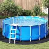 Capac Piscina Rotund vidaXL Negru PVC &Oslash; 244 cm Protectie Exterior Impermeabil