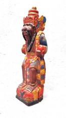 vtg art decor Asia Bali Indonezia PEDANDA sculptura lemn 40 cm. pictata Hindu