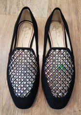 Pantofi-mocasini lux FABI Made in Italy noi piele intoarsa decorata swarovski superbi 35,5/36 foto