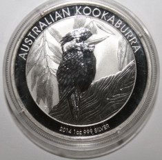 AUSTRALIA 1 DOLLAR 2014 KOOKABURRA . ARGINT 999 ? . 31,135 GRAME/ 40,6 MM. PROOF foto