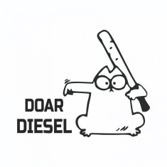 Sticker Auto Clapeta Rezervor , Doar Diesel