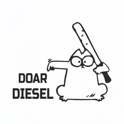 Sticker Auto Clapeta Rezervor , Doar Diesel foto