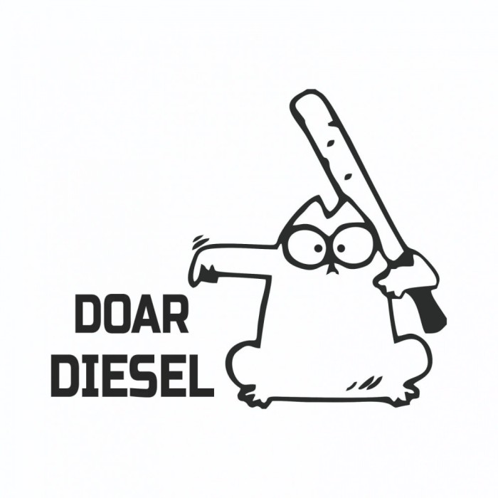 Sticker Auto Clapeta Rezervor , Doar Diesel