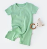 Cumpara ieftin Salopeta cu pantaloni scurti - 100% bumbac organic - Mint, BabyCosy (Marime: 12-18 Luni)