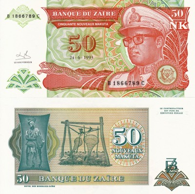 ZAIR 50 nouveaux makuta 1993 UNC!!! foto