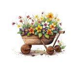 Sticker decorativ Car cu Flori, Multicolor, 63 cm, 3623ST, Oem