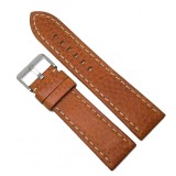 Cumpara ieftin Curea de ceas Robusta din Piele Naturala - Culoare Portocalie - 24mm - WZ3977