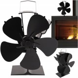 Cumpara ieftin Ventilator Termic pentru Soba sau Semineu, Alimentare cu Caldura, 5 Palete, Negru