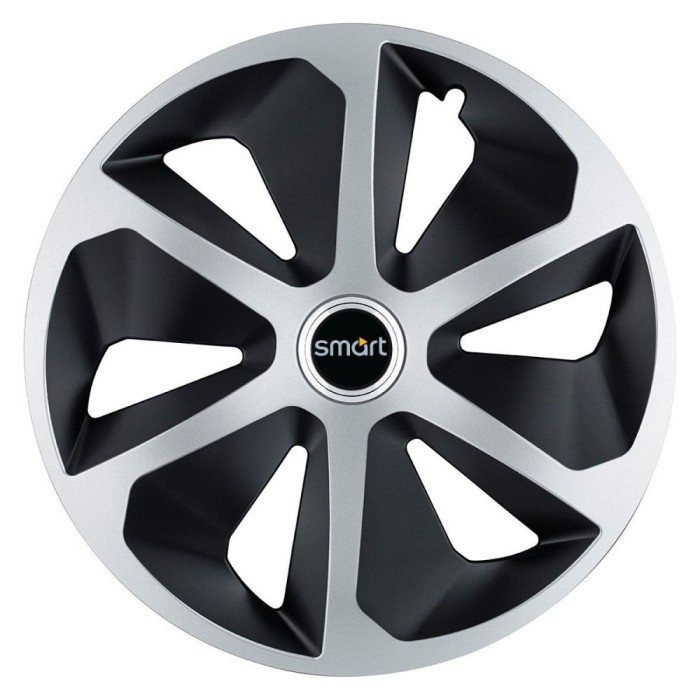 Set 4 capace roti Roco Gri-Negru R17 pentru gama auto Smart