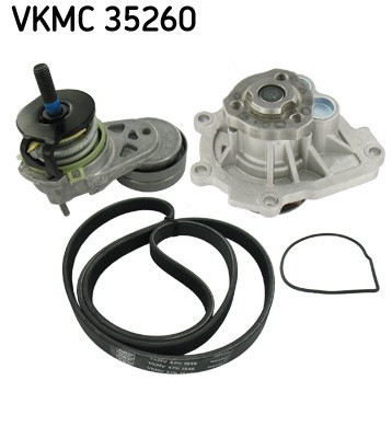 SKF VKMC 35260 Pompa apa + Set curea transmisie cu caneluri foto