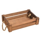 Lădiță Decorativă din Lemn, Manere din Sfoară, Maro, 31x19.5x7.5 cm, Oem