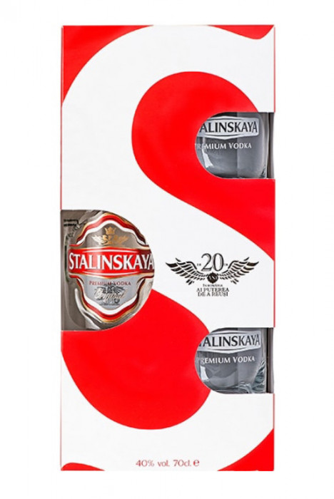 Vodka Stalinskaya, 0.7L + 2 pahare