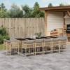 VidaXL Set mobilier grădină cu perne, 15 piese, bej combinat poliratan