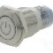 Intrerupator anti-vandalism, ON-(ON), &Oslash;16mm, ONPOW, LAS2GQF-11DT/G/24V/S