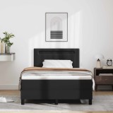 Cumpara ieftin Pat cu arcuri cu benzi LED Negru 120 x 200 cm Piele artificiala